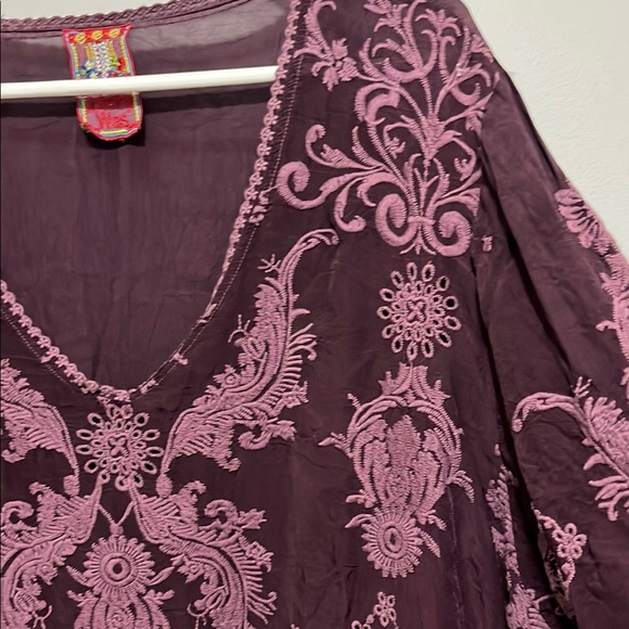 Johnny Was Embroidered Purple Top - Picture 5 of 8